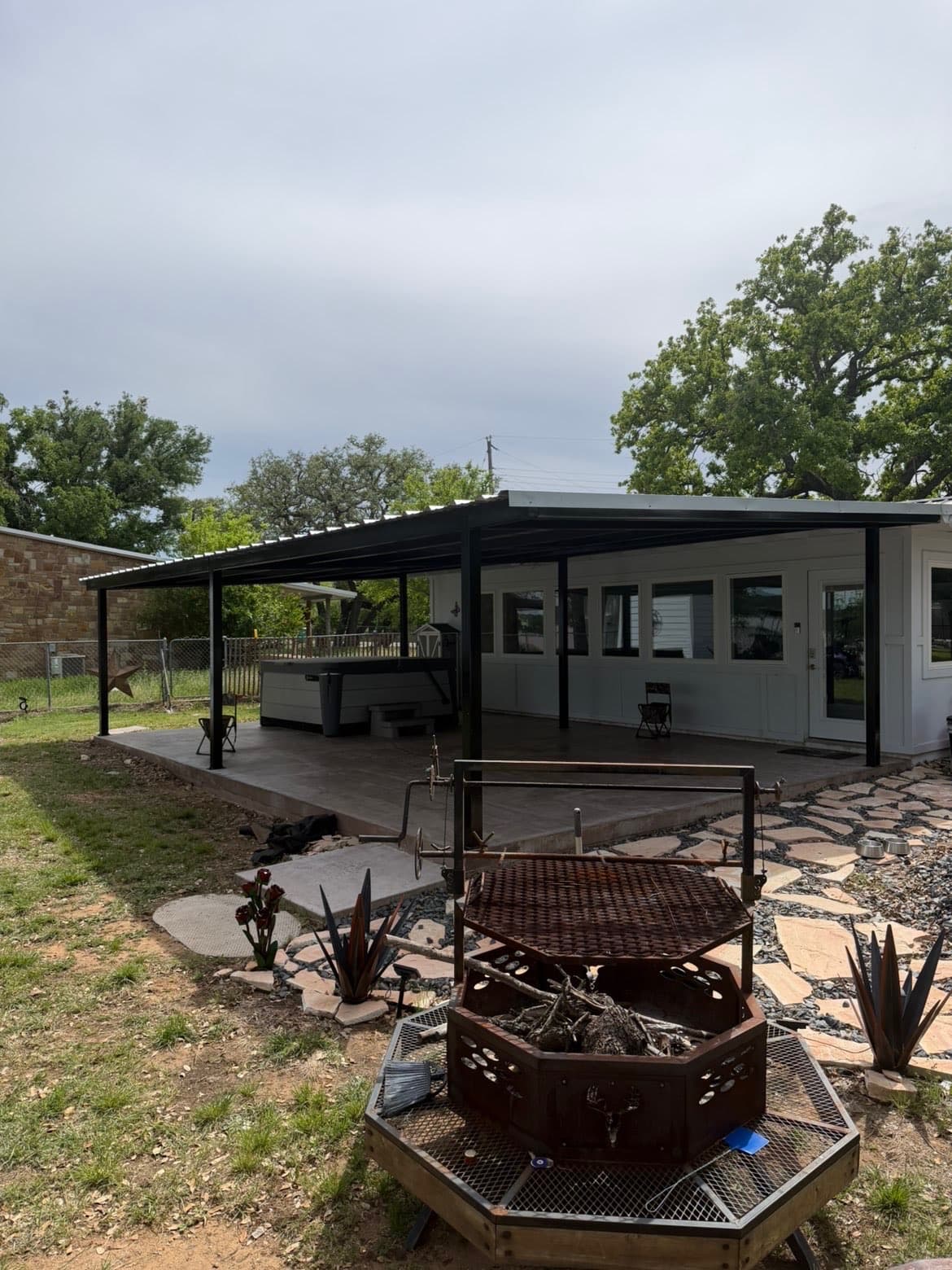 Custom metal rail fabrication on a trailer